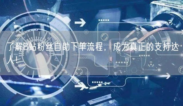 了解B站粉丝自助下单流程，成为真正的支持达人！