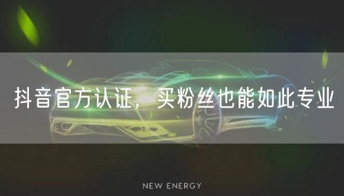 抖音官方认证，买粉丝也能如此专业