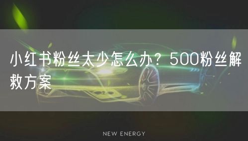小红书粉丝太少怎么办？500粉丝解救方案